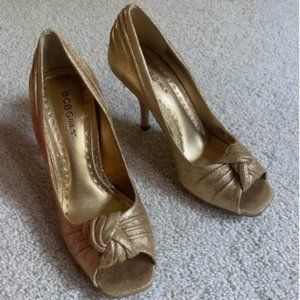 BCBG Zayda Gold Metallic Pump Heels